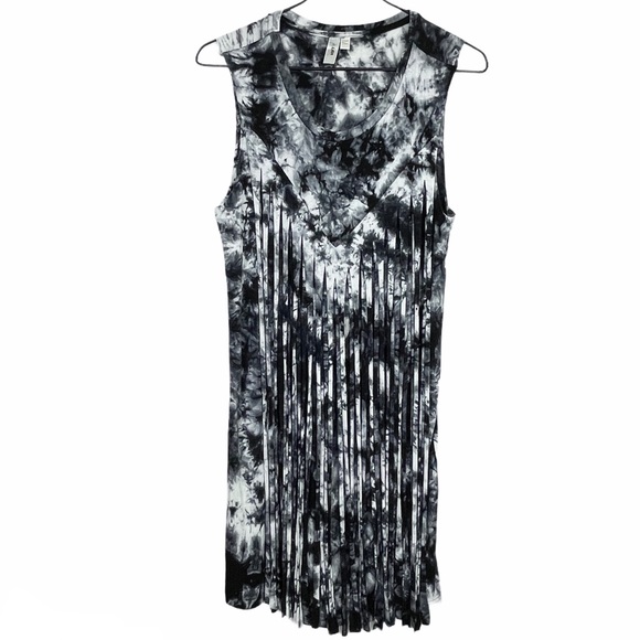 Tie-Dye Fringe Tunic Shirt Dress - Picture 1 of 8